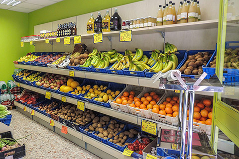 scaffalatura interna per negozi ortofrutta