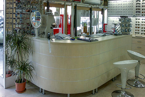 bancone negozio ottica